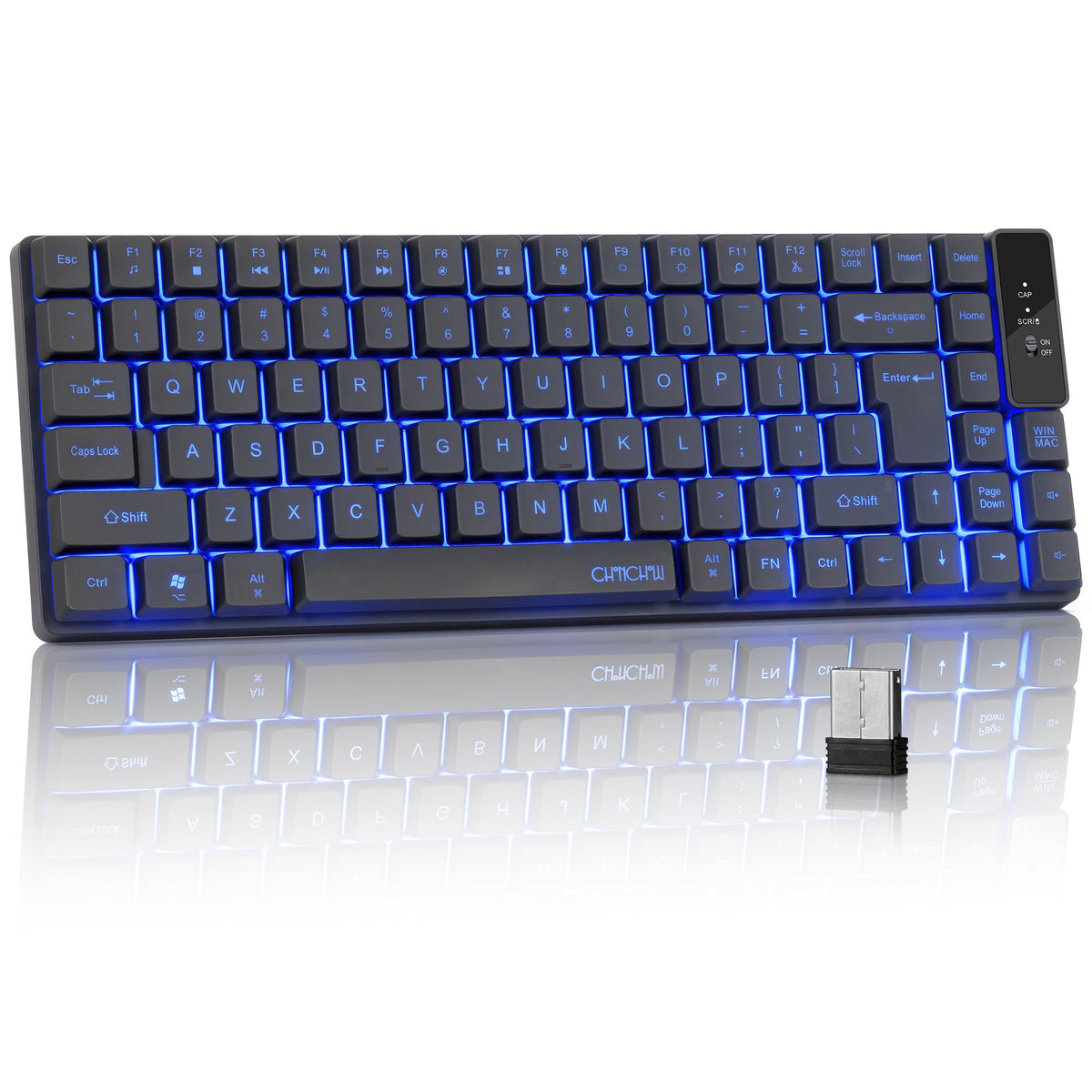 Wireless Keyboard, Rechargeable Mini Quiet Keyboard, Thin Tenkeyless - Image 1