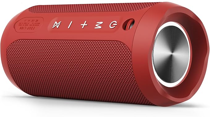 EDUPLINK Bluetooth Speaker IPX7 Waterproof Wireless Speaker with Bass 20H Playtime TWS Stereo Pairing Portable Outdoor Speakers for Beach Camping Travel Gifts for Women Girls Girlfriend Teens Red