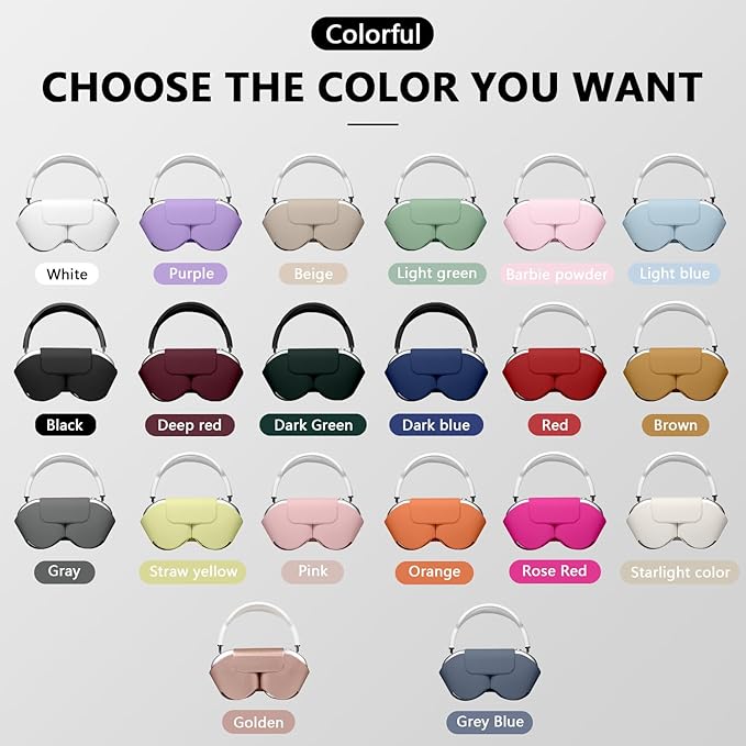 for Apple Airpods Max Case,Headphones Protective Case for AirPod Max Supports Sleep Mode, Anti-Scratch and Anti-Dust,Airpod Pro Max by PU Leather,Rose red 2