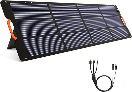 FOSSiBOT Solar Panel SP200, Foldable 200 Watts Solar Panel, Flexible Solar Panel w/Adjustable Kickstands for Home, RV, Camping, Blackout for FOSSiBOT F2400 and Other Brands Portable Power Station