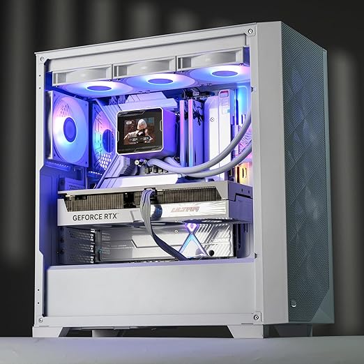 PCCOOLER Liquid CPU Cooler ARGB Display, 360mm AIO with 2.8-Inch LCD Screen, Ceramic Bearing Pump, 3×120mm ARGB PWM Fans, Aluminum Radiator, Intel LGA 1851/1700 & AMD AM5 Compatible(GT360M White)