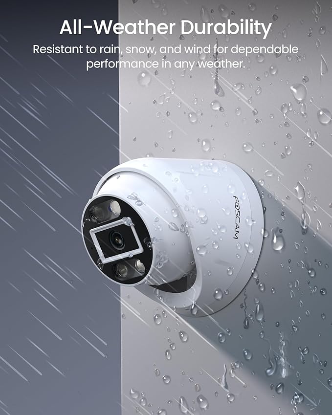 FOSCAM 5MP Security POE IP Camera Outdoor/Indoor, T5EP 3K Home Security Surveillance Cameras with 2-Way Talk, AI Detect Human/Vehicle,Color Night Vision, Spotlight, Compatible with Alexa IP66