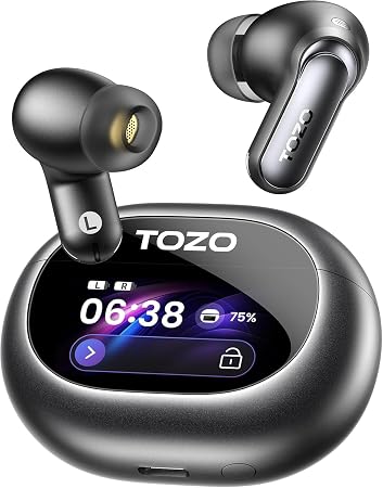 TOZO NC20 Pro Active Noise Cancelling Wireless Earbuds, Smart LCD Screen