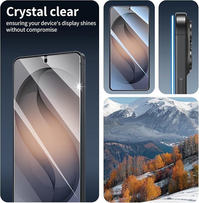 3+3-Pack, Screen Protector and Camera Lens Protector for Samsung Galaxy S26+/S26 Plus, Tempered Glass Film, Impact-Protection, HD, Anti-Scratch, 9H Hardness, Case Friendly, Bubble Free