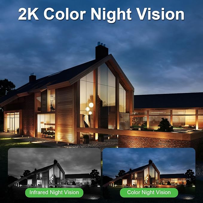 4G LTE Cellular Security Camera, No WiFi Security Cameras Wireless Outdoor, Outdoor Camera Wireless, Smart Motion Detection, 2K Live View, Color night Vision, Instant Notification, 2-Way Talk 2 Pack