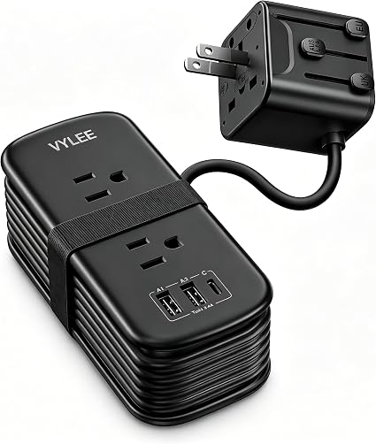 VYLEE Universal Travel Adapter with 6FT Extension Cord