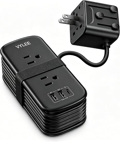 VYLEE Universal Travel Adapter with 6FT Extension Cord