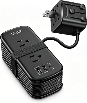 VYLEE Universal Travel Adapter with 6FT Extension Cord