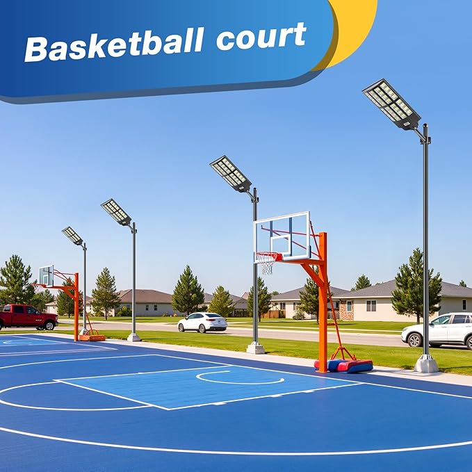 8600W Solar Street Light - 8000K Wide Angle Solar Lights Outdoor, Flood Security Lights Motion Sensor & Dusk to Dawn, IP66 Waterproof Solar Street Lights Outdoor for Roadway Yard