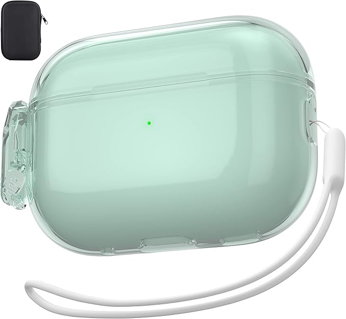 Valkit Compatible Airpods Pro 2 Case Clear with Lock, Shockproof AirPods Pro 2nd/1st Generation Case Soft Transparent Protective Cover with Lanyard iPods Pro 2 Skin for Airpods Pro 2nd/1st Gen