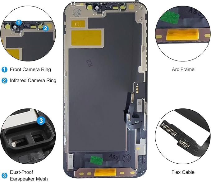 DIGI4U LCD for iPhone 12/12 Pro Screen Replacement, 6.1''[3D Touch][Small Notch] Screen for iPhone 12/12 Pro Display Digitizer Assembly, with Repair Tools for iPhone 12/12 Pro LCD