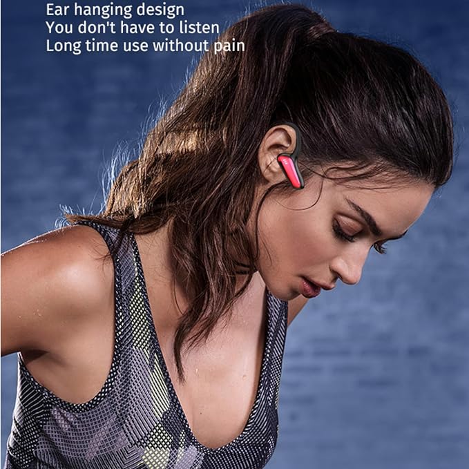 Open Ear Bluetooth Sport Headphones,Bone Conduction Headsets with Mic Wireless Earbuds Waterproof Bluetooth Earhook Earphones Neckband 15H Playtime for Running Bicycle Cycling Workouts(black)