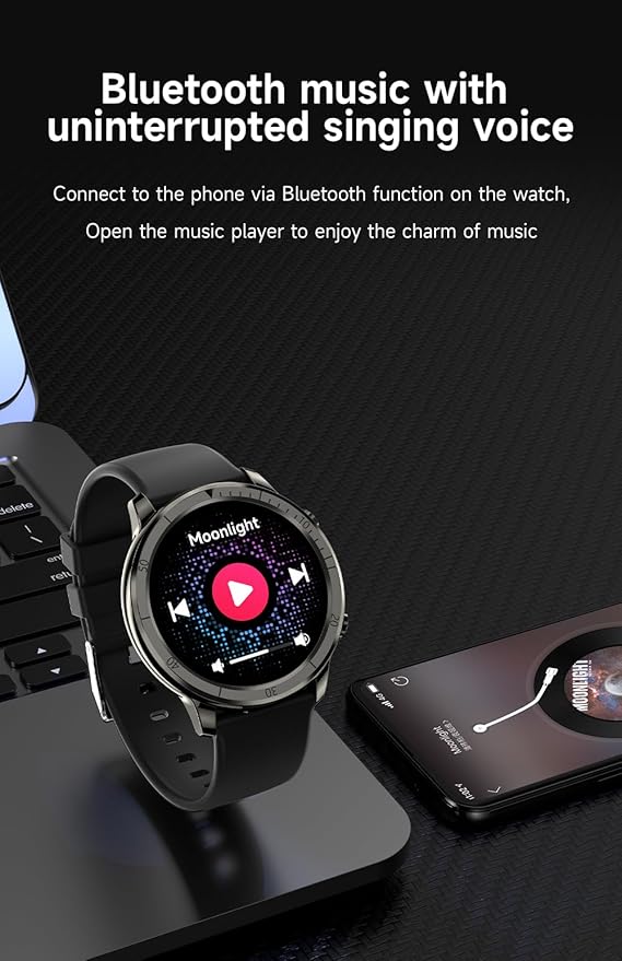 AOLON Smart Watch for Men Women (Answer/Make Calls), 1.46" IPS HD Screen, Fitness Tracker, 100+ Sport Modes, Blood Oxygen/Sleep/Heart Rate Monitor, IP67 Waterproof, Smartwatch for Android iOS, Black