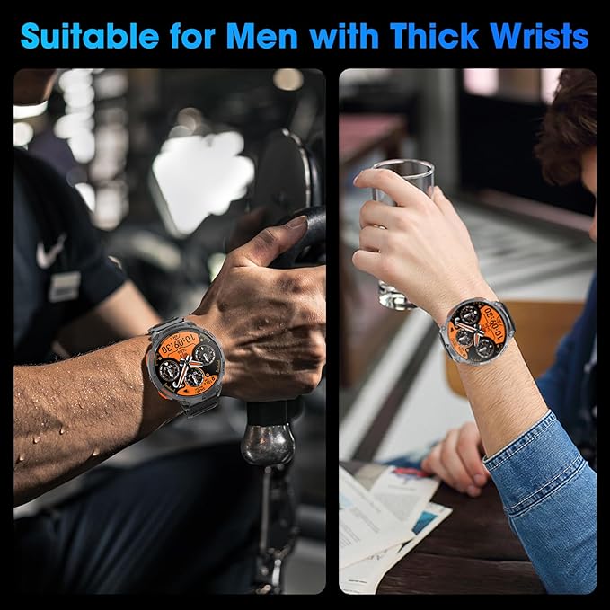 Military Smart Watch for Men 1.85" HD Touch Screen 730mAh Battery Smart Watches with LED Flashlight for Android iOS （Bluetooth Call Answer/Dial Calls） Fitness Tracker with Heart Rate Blood