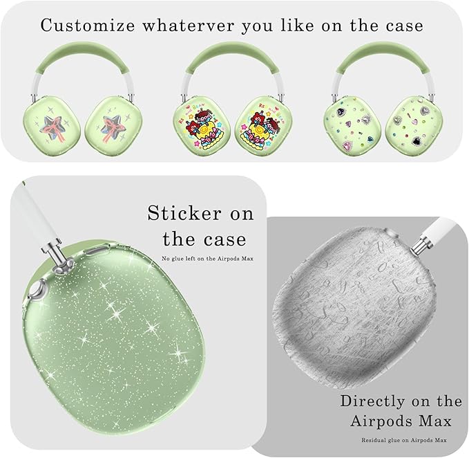 for AirPods Max case Cover,Anti-Scratch Ear Pad Case Cover/Ear Cups Cover/Headband Cover for AirPods Max. Clear Soft TPU and Silicone,Skin Scratch Proof.