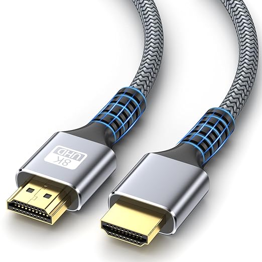 8k Hdmi Cable 10ft High Speed HDMI Cable Woven Rope 8K@60HZ 3D ARC Ethernet HDMI Cord for UHD TV Monitor Laptop Xbox PS4/PS5
