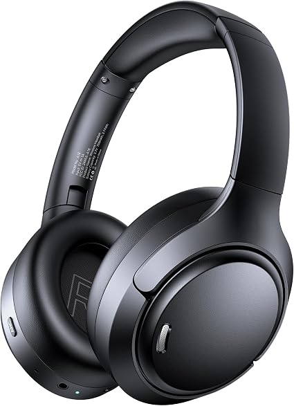 Hybrid Active Noise Cancelling Bluetooth 6.0 Headphones 120H Long Playtime, 6 ENC Mic, Over Ear Headphones Wireless, Hi-Res Audio, Memory Foam Earcup, Transparency Mode ANC Headphone for Travel Office
