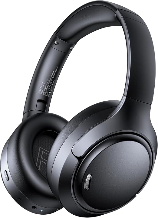 Hybrid Active Noise Cancelling Bluetooth 6.0 Headphones 120H Long Playtime, 6 ENC Mic, Over Ear Headphones Wireless, Hi-Res Audio, Memory Foam Earcup, Transparency Mode ANC Headphone for Travel Office