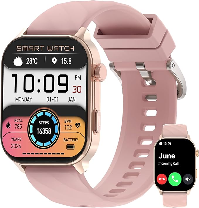 Smart Watch for Men(Answer/Make Calls),Built-in GPS,Fitness Tracker,2.1" Touch Screen, Heart Rate/Sleep Monitor, Pedometer,110+ Sport Modes Smartwatch for Android&iPhone (Golden)
