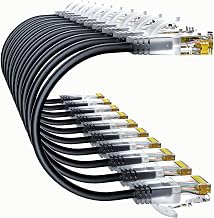 Cat6a Patch Cables 10ft (10 Pack) Slim, Cat6 Ethernet Patch Cable Pure Copper, Flexible Cat 6 Patch Cable 550MHZ 10G, Space-Saving Cat 6A Network Cables for Patch Panel, Black - Image 1