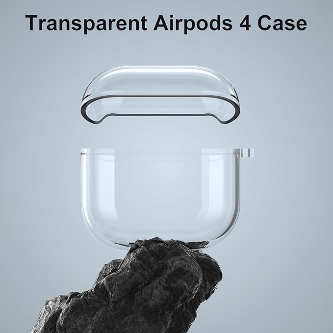Valkit Compatible AirPods 4 Case Cover, Soft TPU Airpods 4th Generation Case Clear with Cleaner Kit, Shockproof Protective Cases with Keychain for Apple AirPods 4 Gen Cases for Women Men - Clear