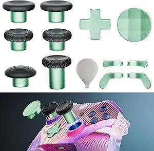14-in-1 Controller Accessories Kit Compatible with Xbox Elite Series 2, 6 Premium Metal Thumbsticks, Swap Joysticks, 4 Interchangeable Paddles, 2 D-Pads, 1 Tool & 1 Storage Bag (Macaron Green)