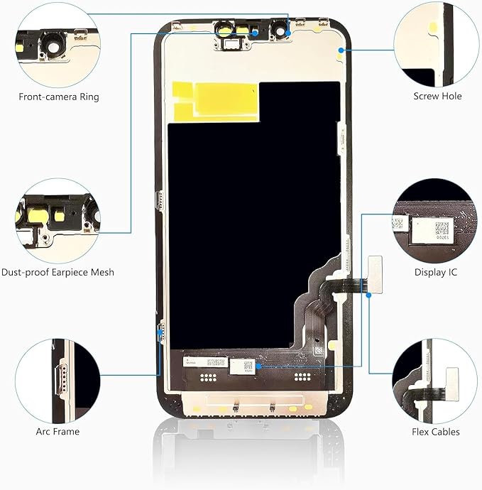 for iPhone 13 Screen Replacement 6.1 inch for A2482,A2631,A2635,A2633,A2634, 3D Touch LCD Screen Digitizer with Repair Tools+Waterproof Seal+Screen Protector