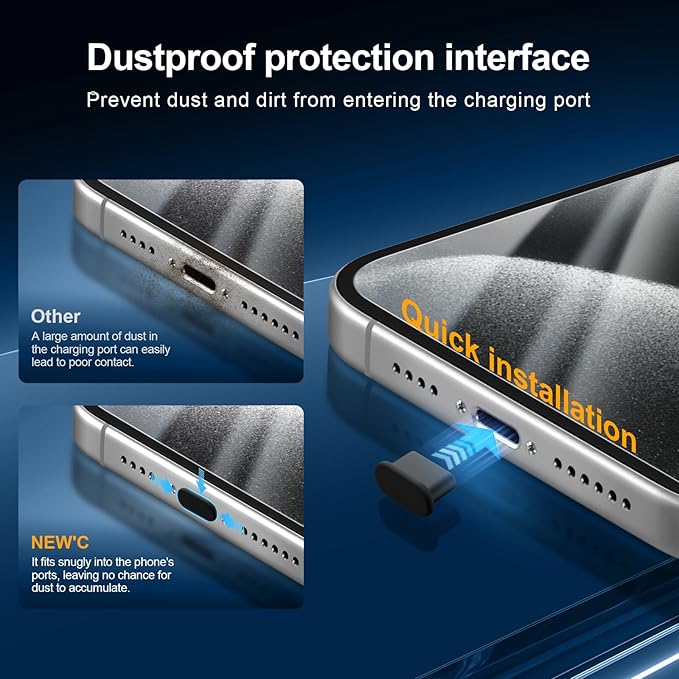 NEW'C 3X for iPhone 15 Pro Screen Protector (6.1 inches)+ 3X Camera Lens Protector, Sensor Protection, Case Friendly Tempered Glass Film + Dust Plug- Easy Installation Tool Include