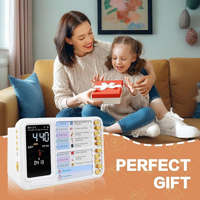 Electronic Visual Timer with Planning Board Pen Holder for Kids - 99 Mins Countdown Timer, Dry Erase Task Board, Daily Schedule & Chore Chart - Time Management & Goal Setting Tool for Home, Classroom