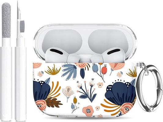 for AirPods Pro 3 Case (2025) with Cleaner Kit, Cute Soft Silicone Cover Compatible AirPods Pro 3rd Genera case with Keychain for Women Men with Keychain for Airpod Pro case(2025) Red Flower