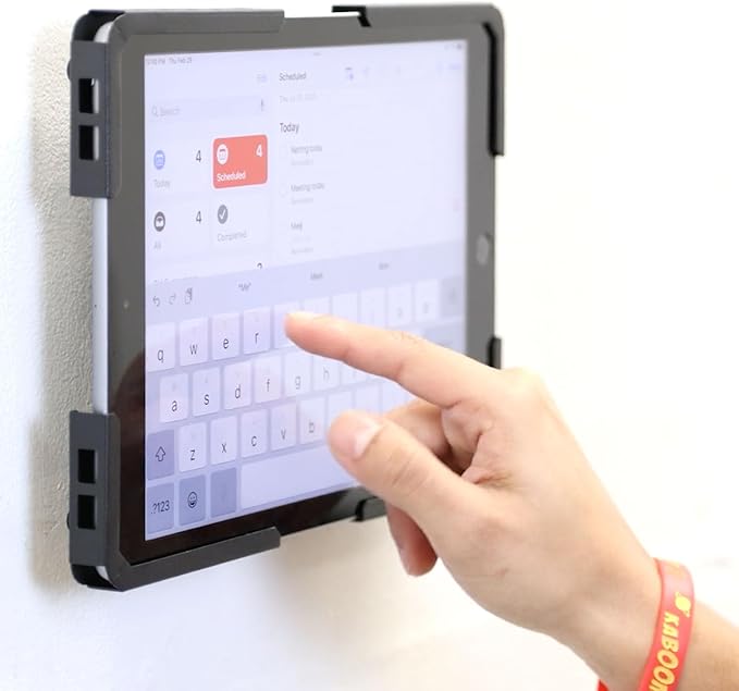 Mount-It! Universal iPad & Tablet Wall Mount Holder, Secure Steel Enclosure for 9.7–13.1 Inch Tablets, Wall or VESA 75x75 Mounting, Portrait or Landscape, Anti-Theft Tablet Mount for Office, Retail