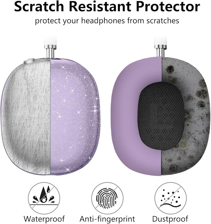 for AirPods Max case Cover,Anti-Scratch Ear Pad Case Cover/Ear Cups Cover/Headband Cover for AirPods Max. Clear Soft TPU and Silicone,Skin Scratch Proof.