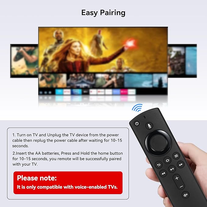 Voice Remote Control Replacement for AMZ-FireStick 3rd Gen+ Luminous Cover Case, Fit for TV Stick/ 4K Max, 2nd Gen, Lite, Cube(1st Gen & 2nd Gen) (L5B83H ONLY Without COVERCASE)