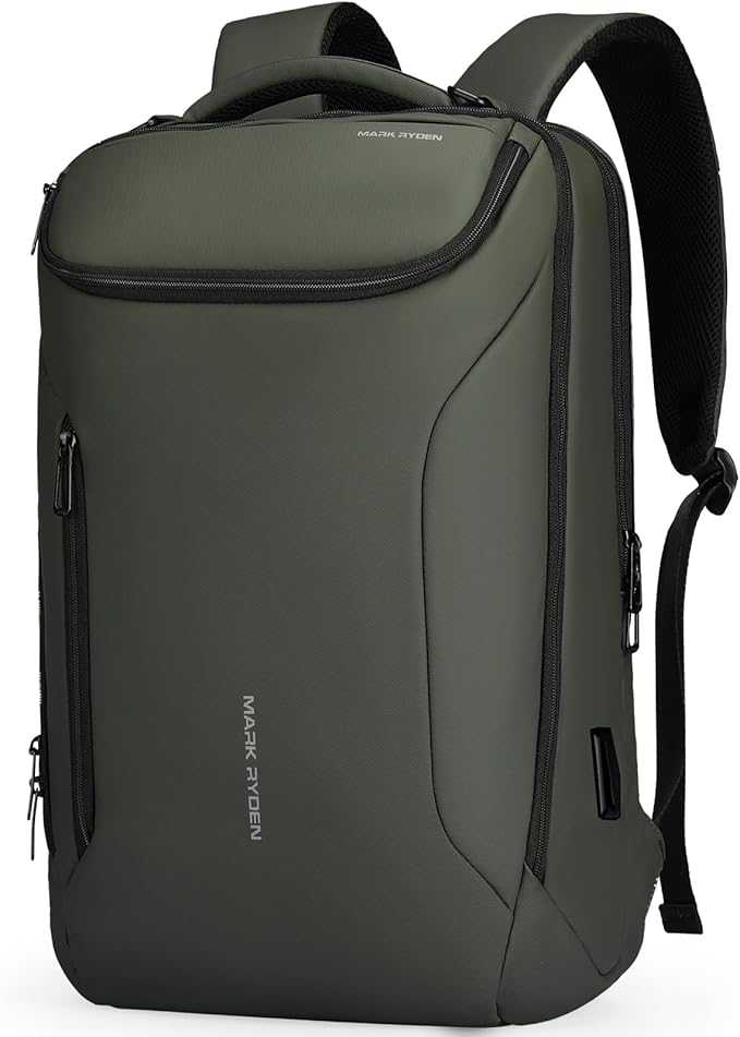 MARK RYDEN Business Backpack for Men, Waterproof High Tech Backpack with Sport Car Shape Design and USB Charging Port, Travel Laptop Backpack Fits 17.3 Inch Notebook
