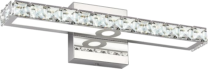 SOLFART Crystal LED Vanity Lights Wall Mirror Vanity Light Fixtures for Bathroom Vanity Bedroom Lighting