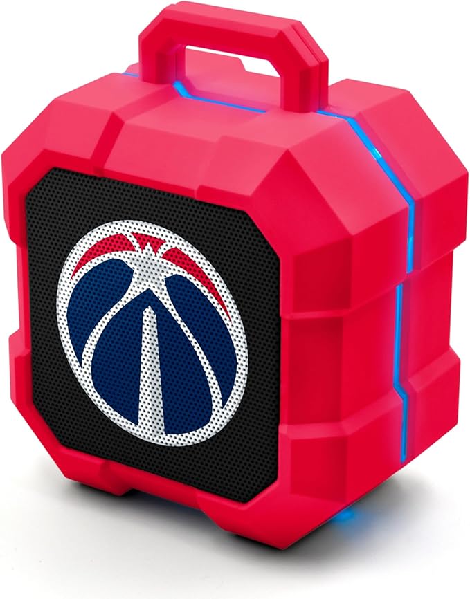 SOAR NBA Shockbox LED Wireless Bluetooth Speaker - Water Resistant IPX4, 5.0 Bluetooth with Over 5 Hours of Play Time - Small Portable Speaker - Officially Licensed NBA, Perfect Home & Outdoor Speaker