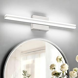 SOLFART Vanity Lights for Bathroom Brushed Nickel Dimmable Bathroom Lighting Over Mirror 24 Inch LED Wall Lights S8200-610mm-NK-D - Image 1