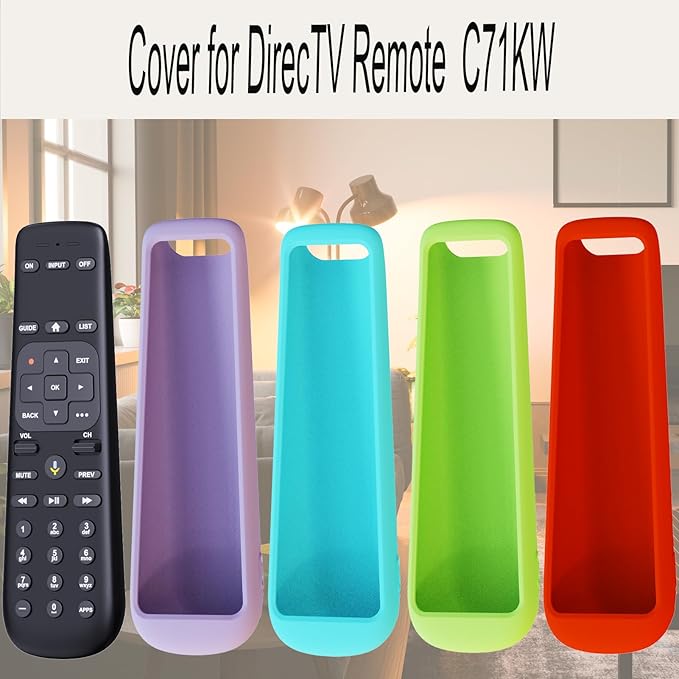 4Pack Case Cover for AT&T TV Now DirecTV Receiver Remote Voice Control C71KW, Battery Cover Silicone Skin Sleeve Glow in The Dark Green Red Purple and Blue