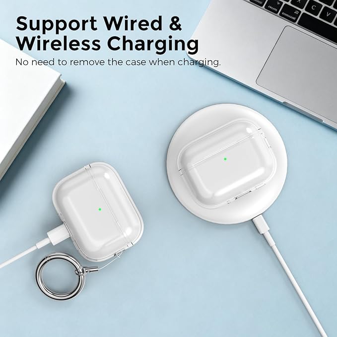 AhaStyle Clear Airpods Pro 3 Case Cover 2025 [Anti-Yellowing] Soft TPU Protective Skin for Apple AirPods Pro 3rd Generation Case with Cleaner Kit Support USB-C Charging Case and Wireless Charging
