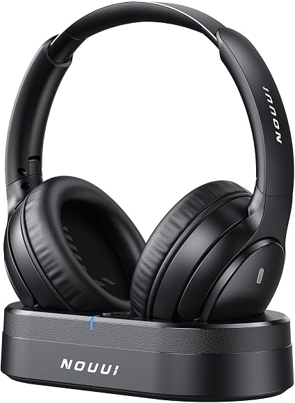 Wireless Headphones for TV Watching, TV Headphones Wireless for Seniors with Transmitter Charging Base, Over Ear Bluetooth Headphones with No Audio Delay, Plug and Play, Gifts for Parents and Elderly