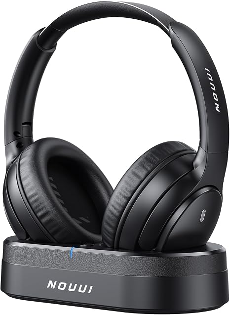 Wireless Headphones for TV Watching, TV Headphones Wireless for Seniors with Transmitter Charging Base, Over Ear Bluetooth Headphones with No Audio Delay, Plug and Play, Gifts for Parents and Elderly