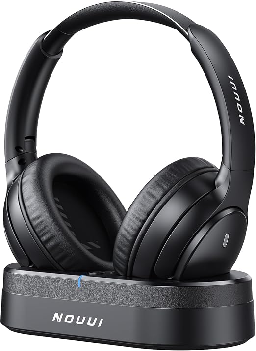 Wireless Headphones for TV Watching, TV Headphones Wireless for Seniors with Transmitter Charging Base, Over Ear Bluetooth Headphones with No Audio Delay, Plug and Play, Gifts for Parents and Elderly