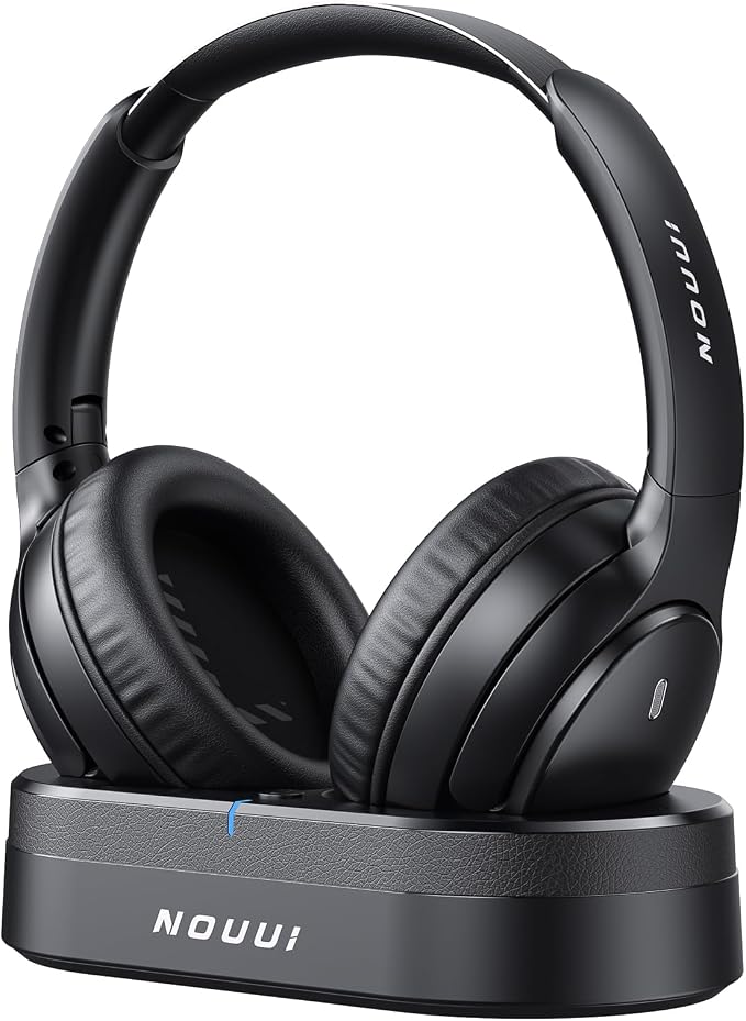 Wireless Headphones for TV Watching, TV Headphones Wireless for Seniors with Transmitter Charging Base, Over Ear Bluetooth Headphones with No Audio Delay, Plug and Play, Gifts for Parents and Elderly