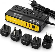 220V to 110V Power Converter EU to US, 2000W Voltage Converter for Europe Travel, Travel Power Converter with 2 USB-C & 2 USB-A Outputs, Travel Adapter Kit Include Type A/B/C/G/I/L - Image 1