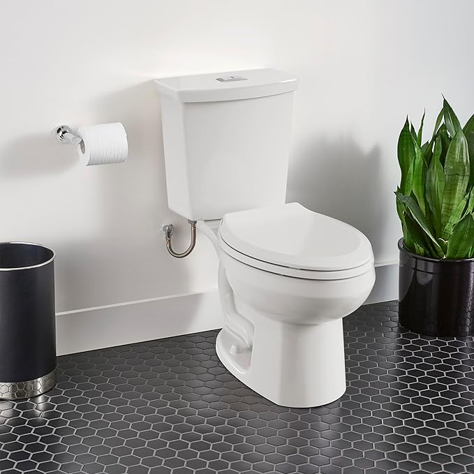 American Standard 606CA002.020 H2Option Two-Piece Toilet with Toilet Seat and Wax Ring, Elongated Front, Standard Height, Dual Flush, White, 0.92 - 1.28 gpf