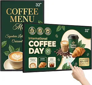 32-Inch Wall Mount Digital Signage, 10-Point Touch FHD Commercial Display
