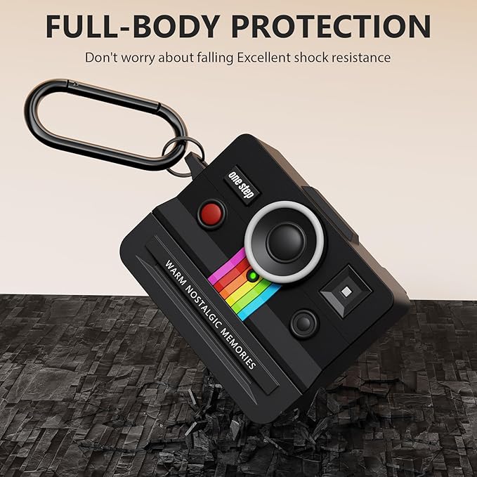 Case for Apple AirPods Pro 2 Cases with Camera Cover Compatible Anti-Drop Silicone Cover AirPods Pro Accessories Kit Cleaning Tools for Earbuds Keychain Earphone Cases (Black, Airpods Pro 2/1 Case)
