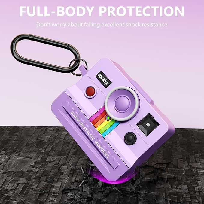Case for Apple AirPods Pro 2 Cases with Camera Cover Compatible Anti-Drop Silicone Cover AirPods Pro Accessories Kit Cleaning Tools for Earbuds Keychain Earphone Cases (Purple, Airpods Pro 2/1 Case)