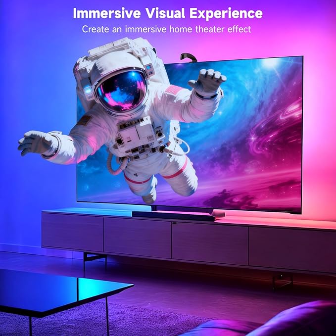 FFJ TV Lights That Change with TV, 21.3ft RGB Immersive LED Strip Backlight with 90-100 Inch Screen, Smart App Control, Music Sync, for Home Decoration - Upgraded Version