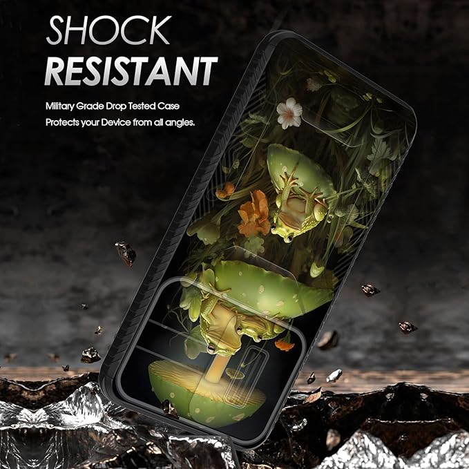 for Galaxy A36 5G/A56 5G Case Built in Slide Camera Lens Cover,Heavy Duty Shockproof Protection Dual Layer Case for Samsung Galaxy A36 5G/A56 5G 6.7" 2025,Cute Frog Mushroom